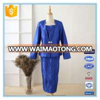 100% Polyester Three-piece Suit Dark Blue Wholesale Women Church Suits