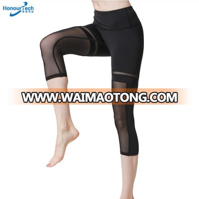 Custom Slim Tight Fitting Running Yoga Leggings High Waist Mesh Fitness Pants